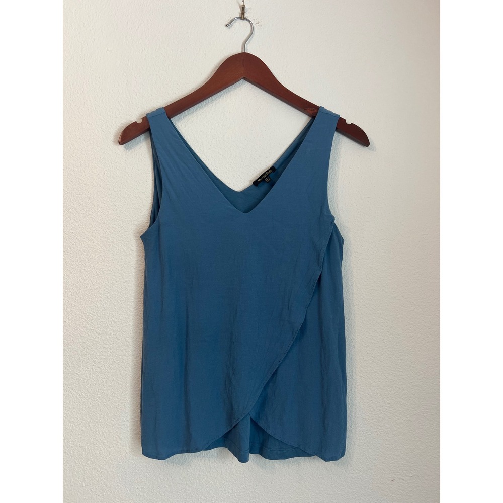 Massimo Dutti Women's Sleeveless V-Neck Blue Top Blouse Size‎ S